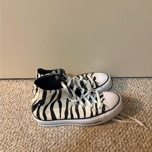 Zebra Print High-Top Converse Sneakers